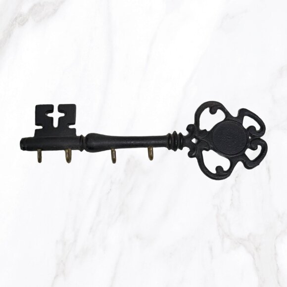 Iron Key Shaped 4 Hook 7.5" Key Holder - Picture 1 of 4